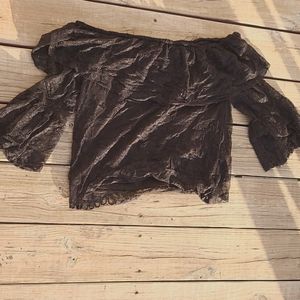 Black lace top matte undershirt